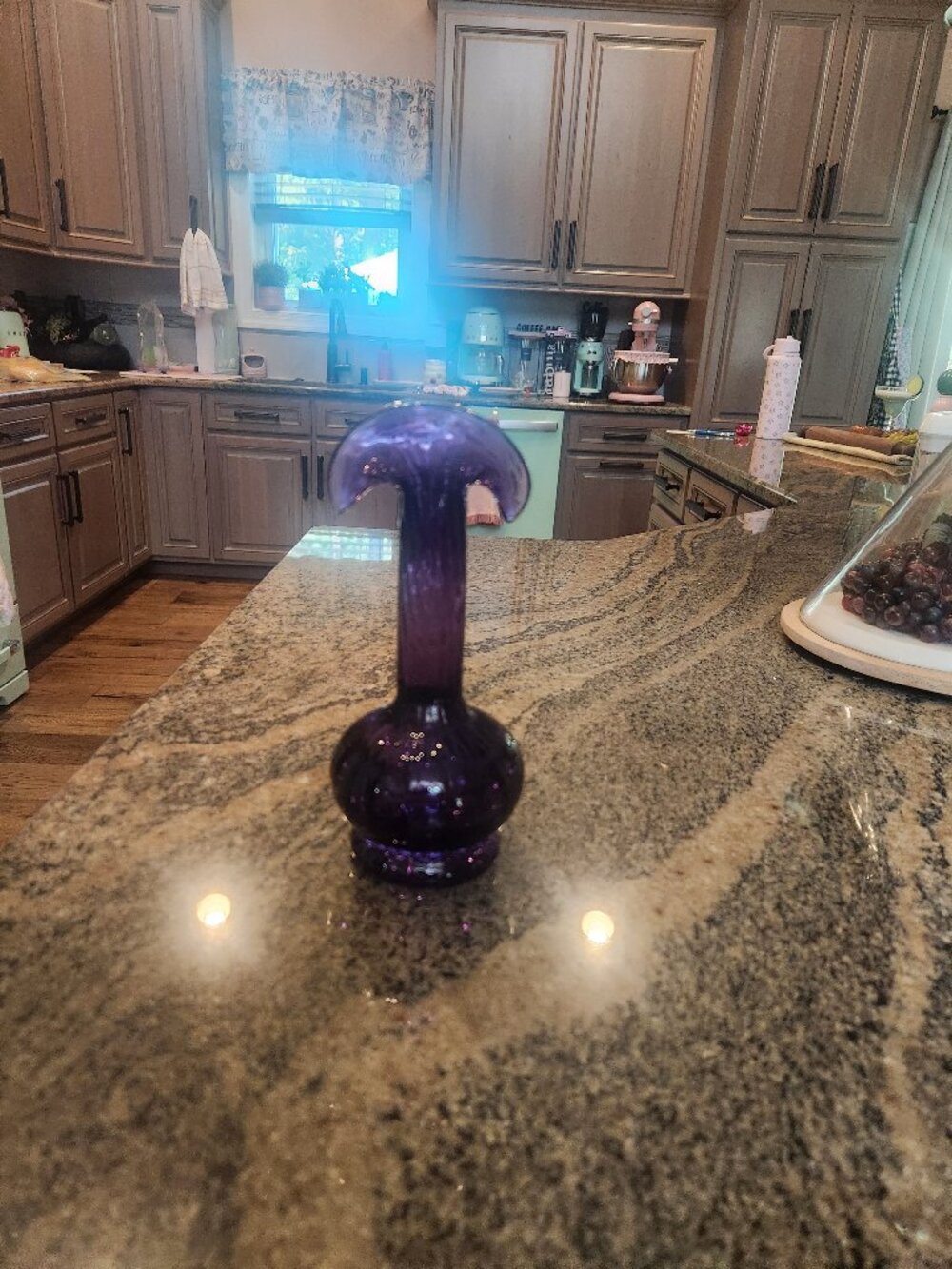 Rossi blown glass purple vase